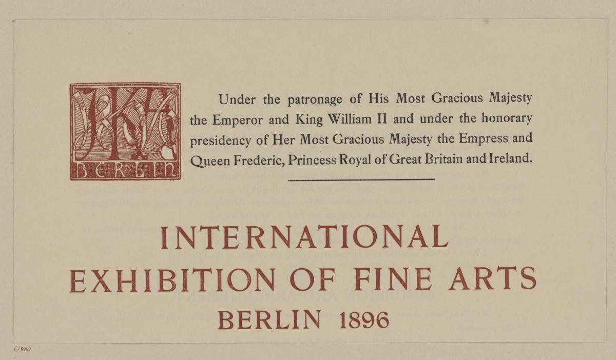 International Exhibition of fine arts, Berlin 1896