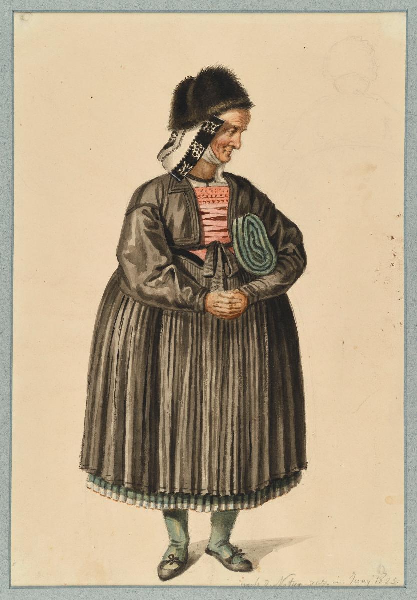 Alte Tracht der Knoblauchs Bäuerinnen um Nürnberg