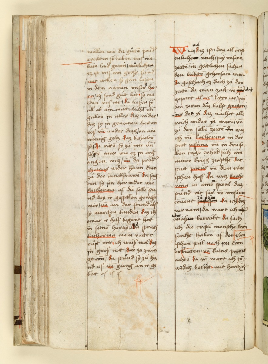 Textseite. Raimund, Das Leben der Hl. Katharina von Siena (geschrieben von der Nonne Elisabeth Warüssin)