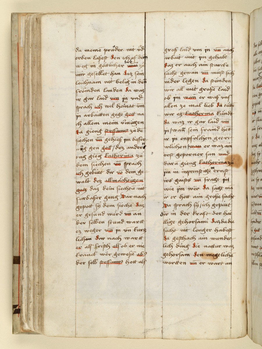 Textseite. Raimund, Das Leben der Hl. Katharina von Siena (geschrieben von der Nonne Elisabeth Warüssin)