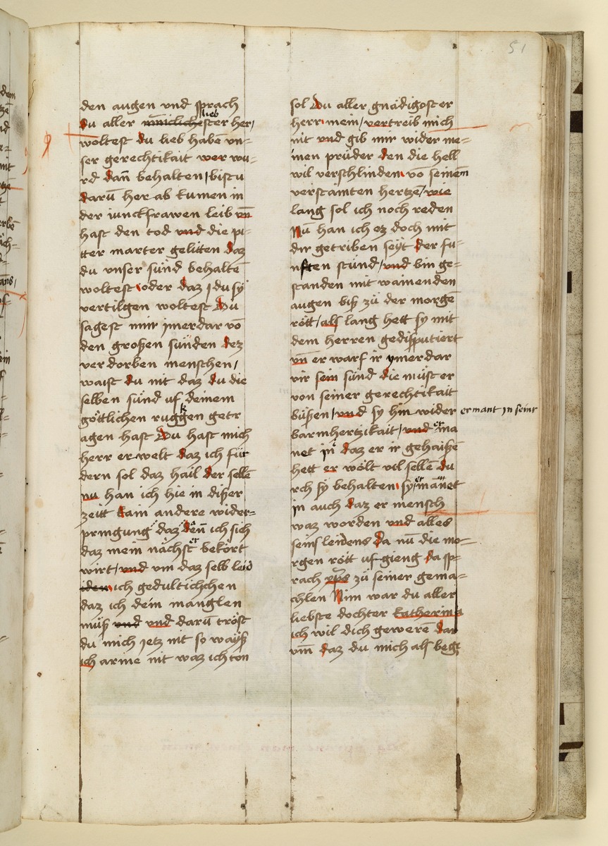 Textseite. Raimund, Das Leben der Hl. Katharina von Siena (geschrieben von der Nonne Elisabeth Warüssin)