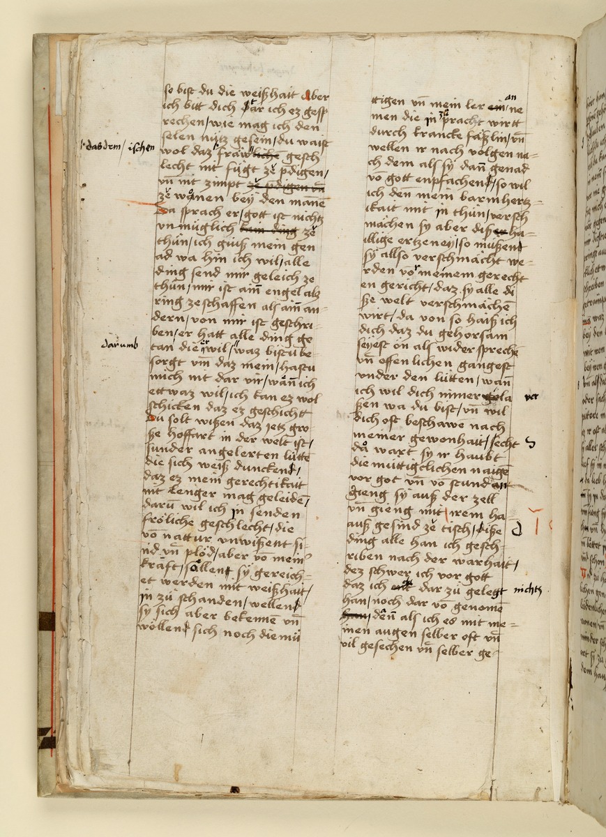 Textseite. Raimund, Das Leben der Hl. Katharina von Siena (geschrieben von der Nonne Elisabeth Warüssin)