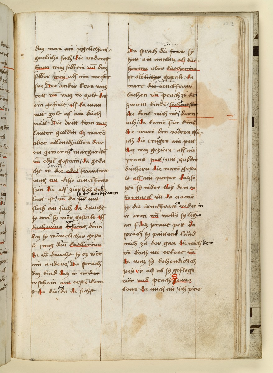 Textseite. Raimund, Das Leben der Hl. Katharina von Siena (geschrieben von der Nonne Elisabeth Warüssin)