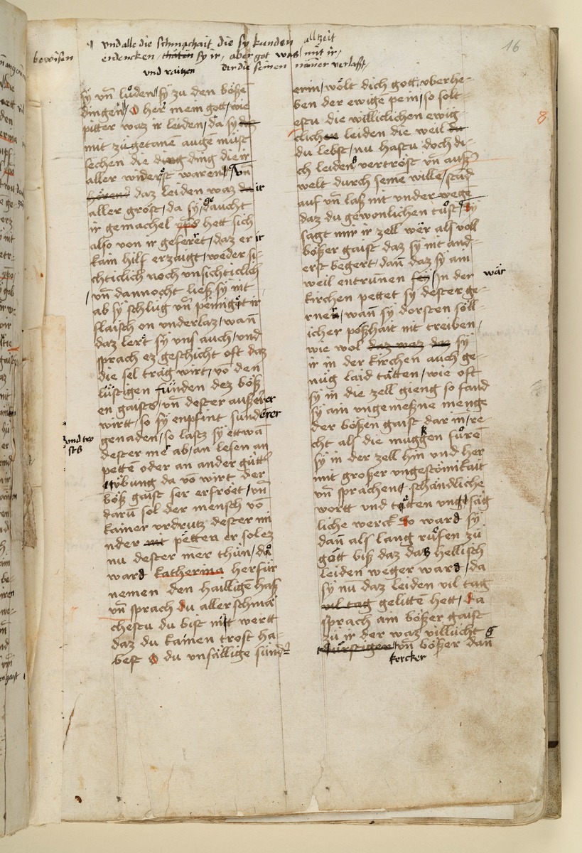 Textseite. Raimund, Das Leben der Hl. Katharina von Siena (geschrieben von der Nonne Elisabeth Warüssin)