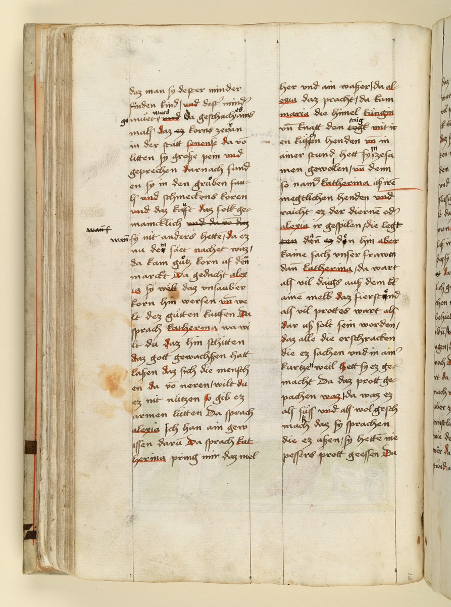Textseite. Raimund, Das Leben der Hl. Katharina von Siena (geschrieben von der Nonne Elisabeth Warüssin)
