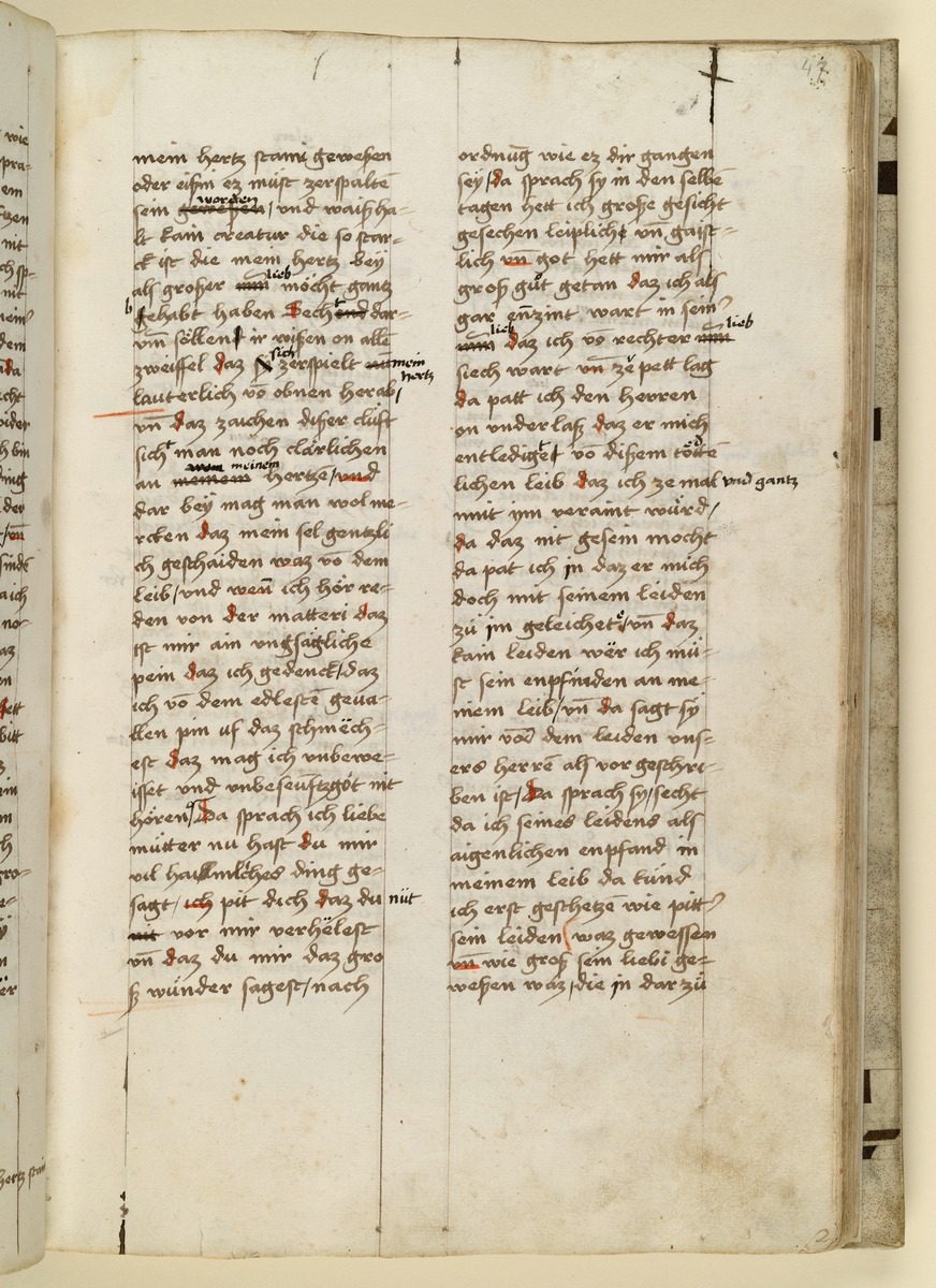 Textseite. Raimund, Das Leben der Hl. Katharina von Siena (geschrieben von der Nonne Elisabeth Warüssin)