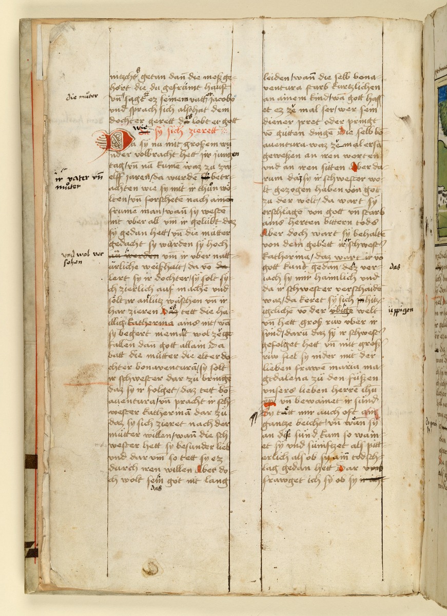 Textseite. Raimund, Das Leben der Hl. Katharina von Siena (geschrieben von der Nonne Elisabeth Warüssin)