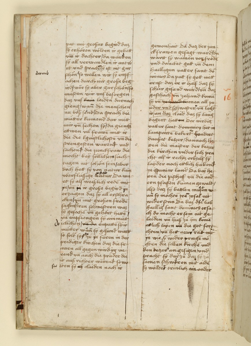 Textseite. Raimund, Das Leben der Hl. Katharina von Siena (geschrieben von der Nonne Elisabeth Warüssin)