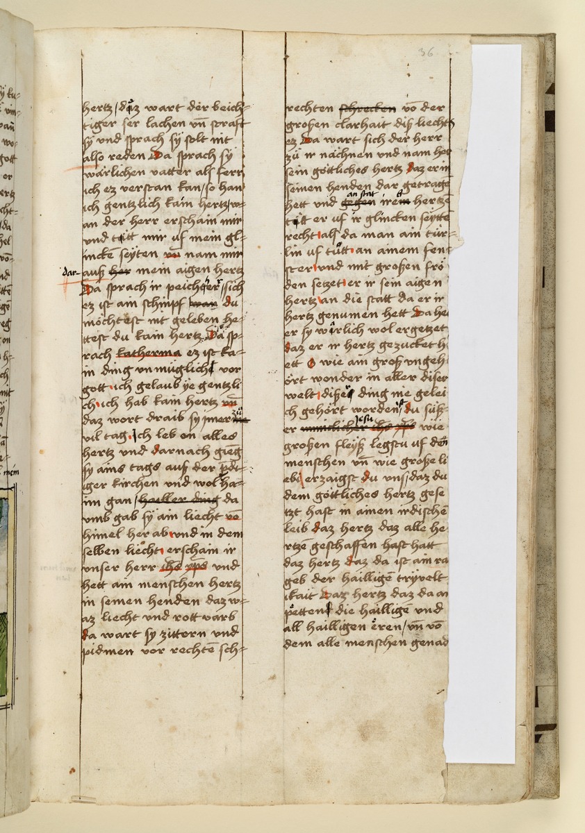 Textseite. Raimund, Das Leben der Hl. Katharina von Siena (geschrieben von der Nonne Elisabeth Warüssin)
