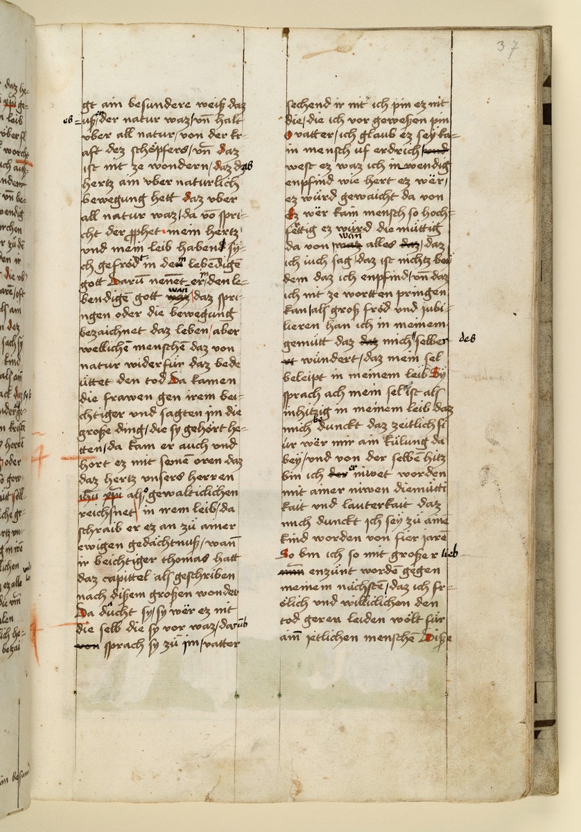 Textseite. Raimund, Das Leben der Hl. Katharina von Siena (geschrieben von der Nonne Elisabeth Warüssin)