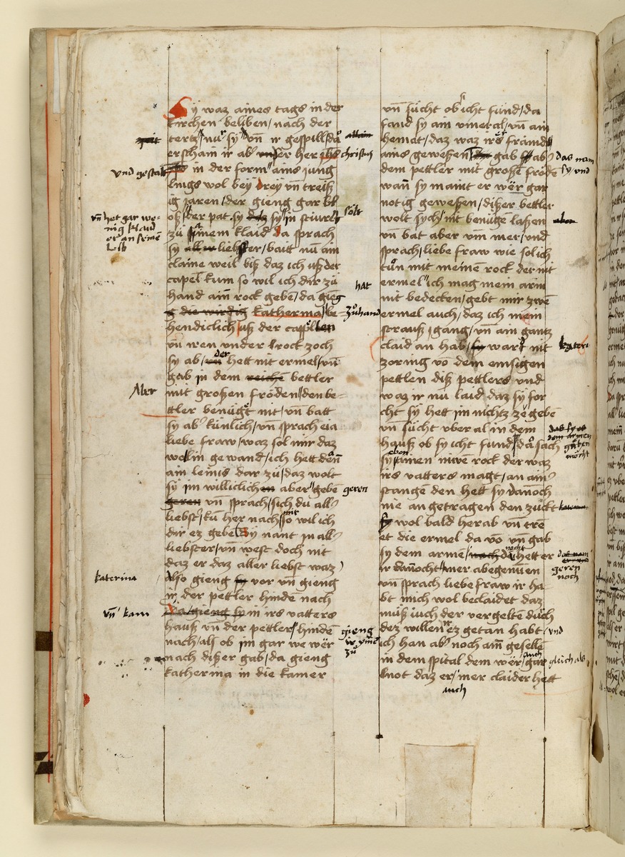 Textseite. Raimund, Das Leben der Hl. Katharina von Siena (geschrieben von der Nonne Elisabeth Warüssin)