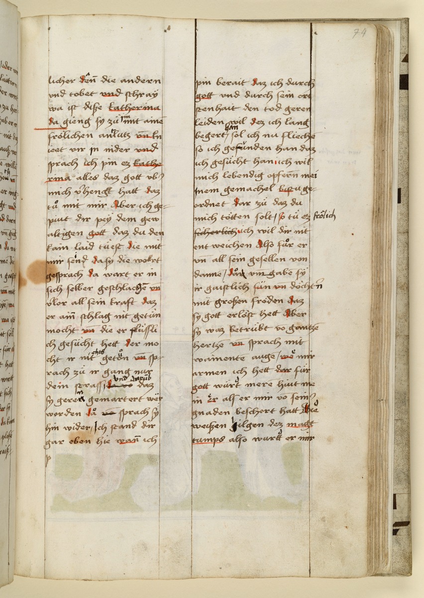 Textseite. Raimund, Das Leben der Hl. Katharina von Siena (geschrieben von der Nonne Elisabeth Warüssin)
