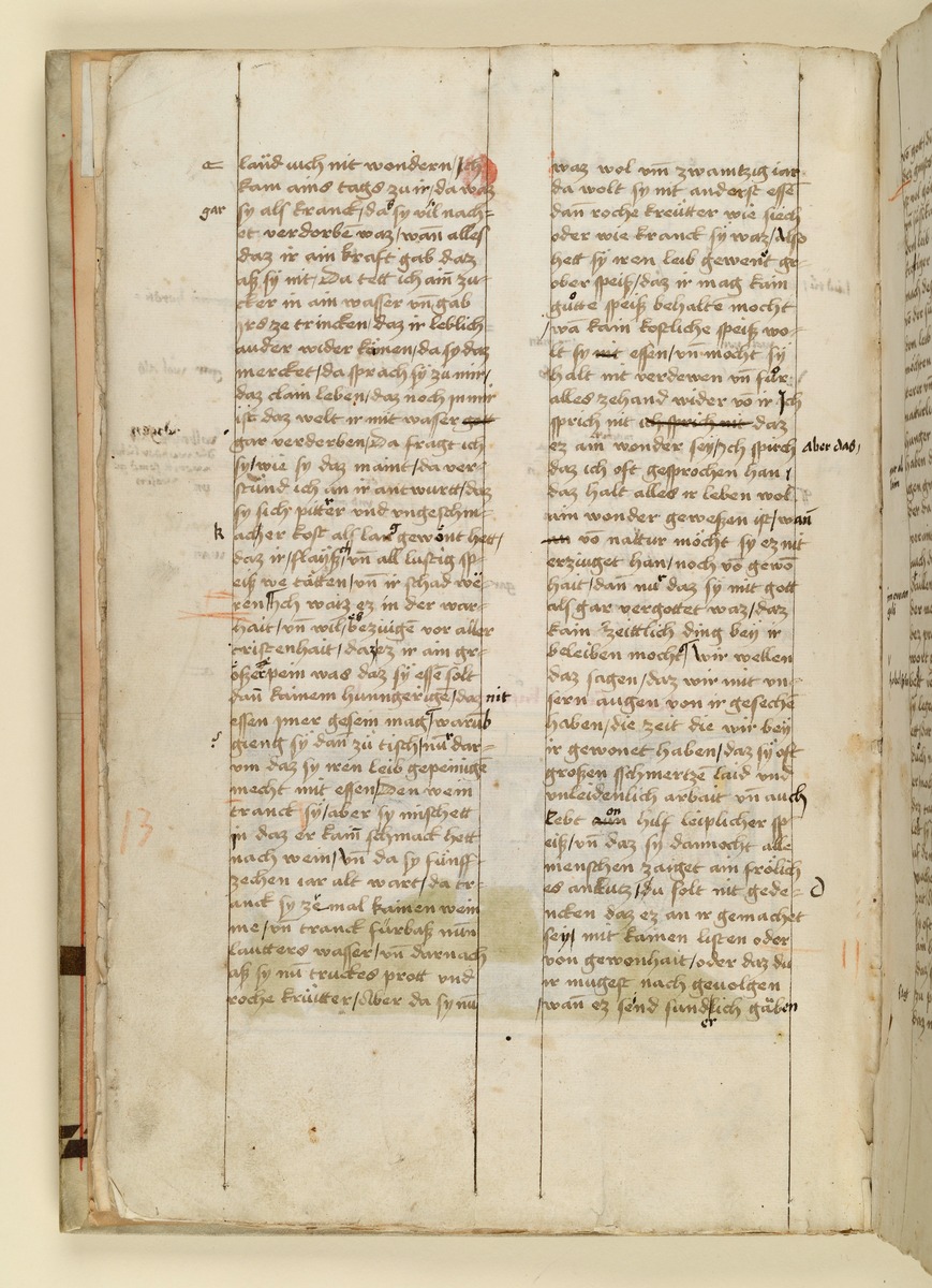 Textseite. Raimund, Das Leben der Hl. Katharina von Siena (geschrieben von der Nonne Elisabeth Warüssin)