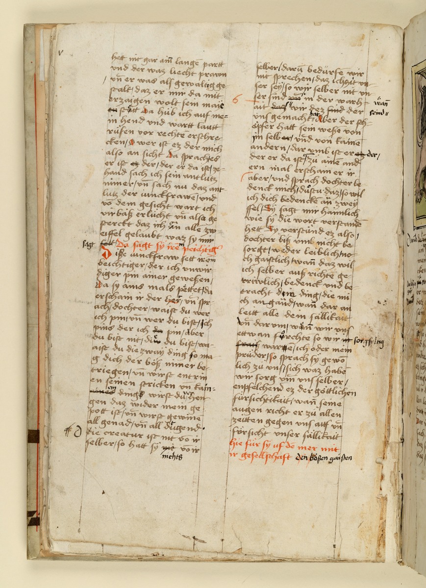 Textseite. Raimund, Das Leben der Hl. Katharina von Siena (geschrieben von der Nonne Elisabeth Warüssin)