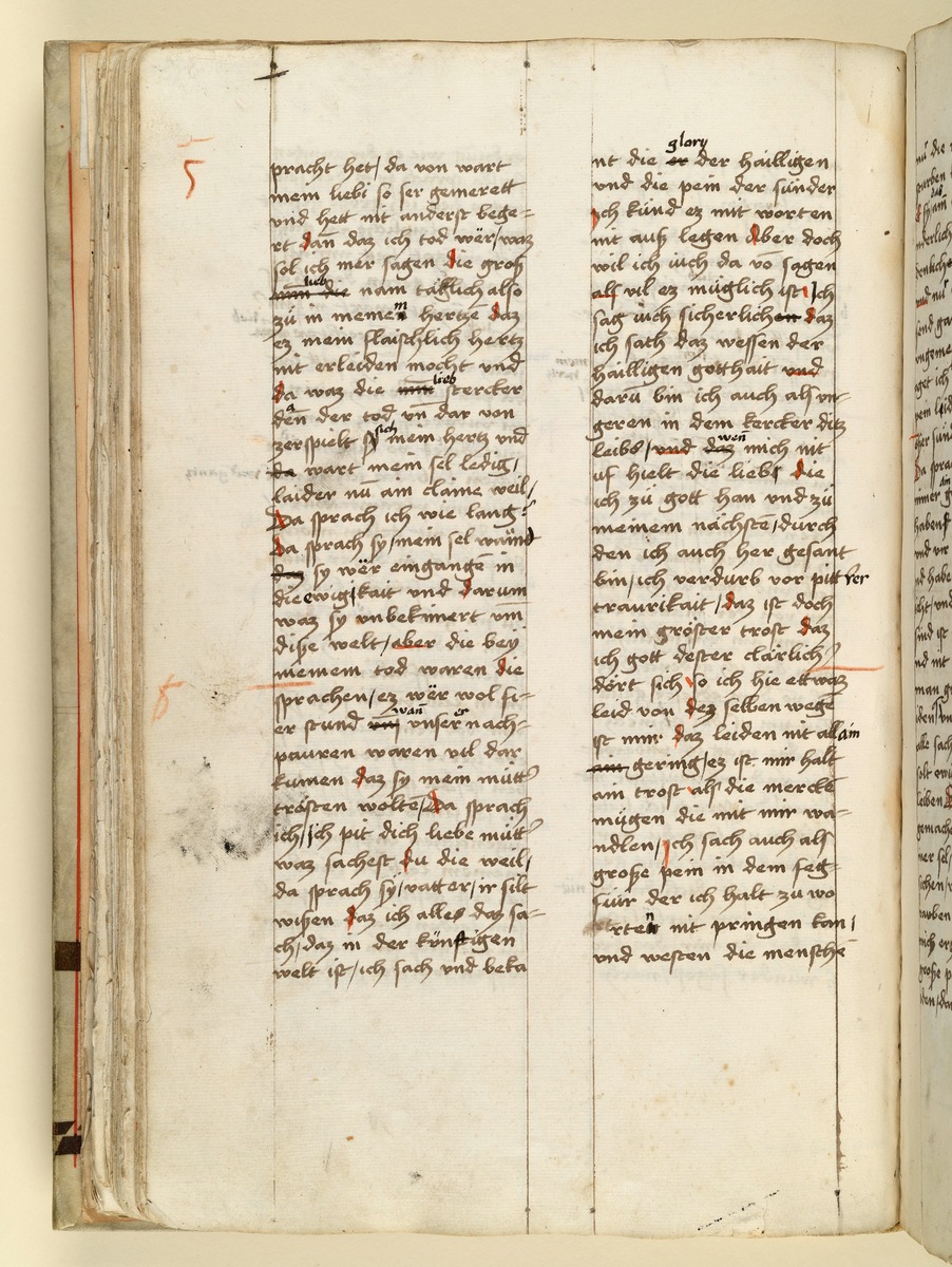Textseite. Raimund, Das Leben der Hl. Katharina von Siena (geschrieben von der Nonne Elisabeth Warüssin)