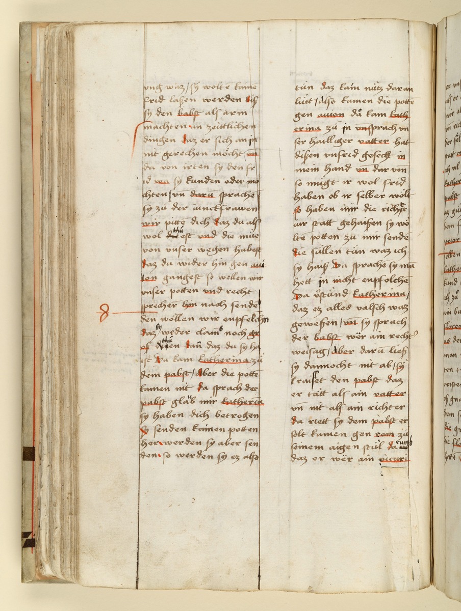 Textseite. Raimund, Das Leben der Hl. Katharina von Siena (geschrieben von der Nonne Elisabeth Warüssin)