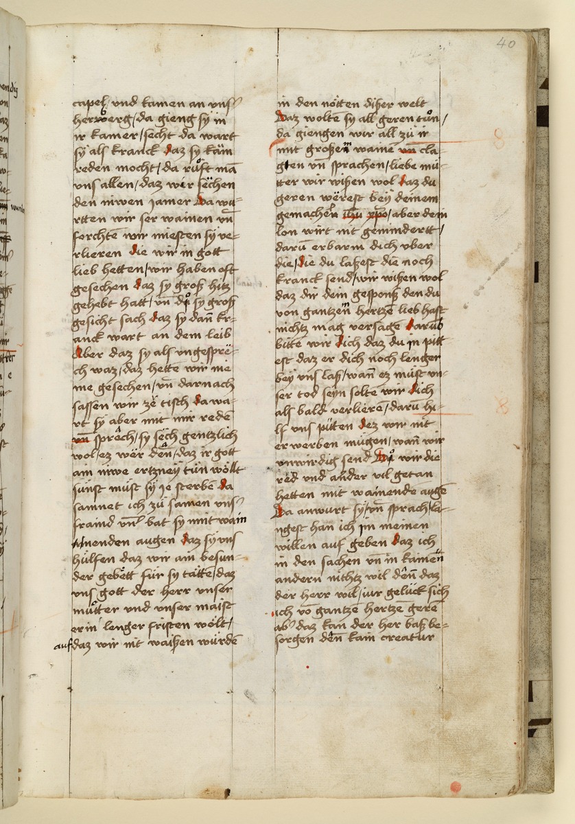 Textseite. Raimund, Das Leben der Hl. Katharina von Siena (geschrieben von der Nonne Elisabeth Warüssin)