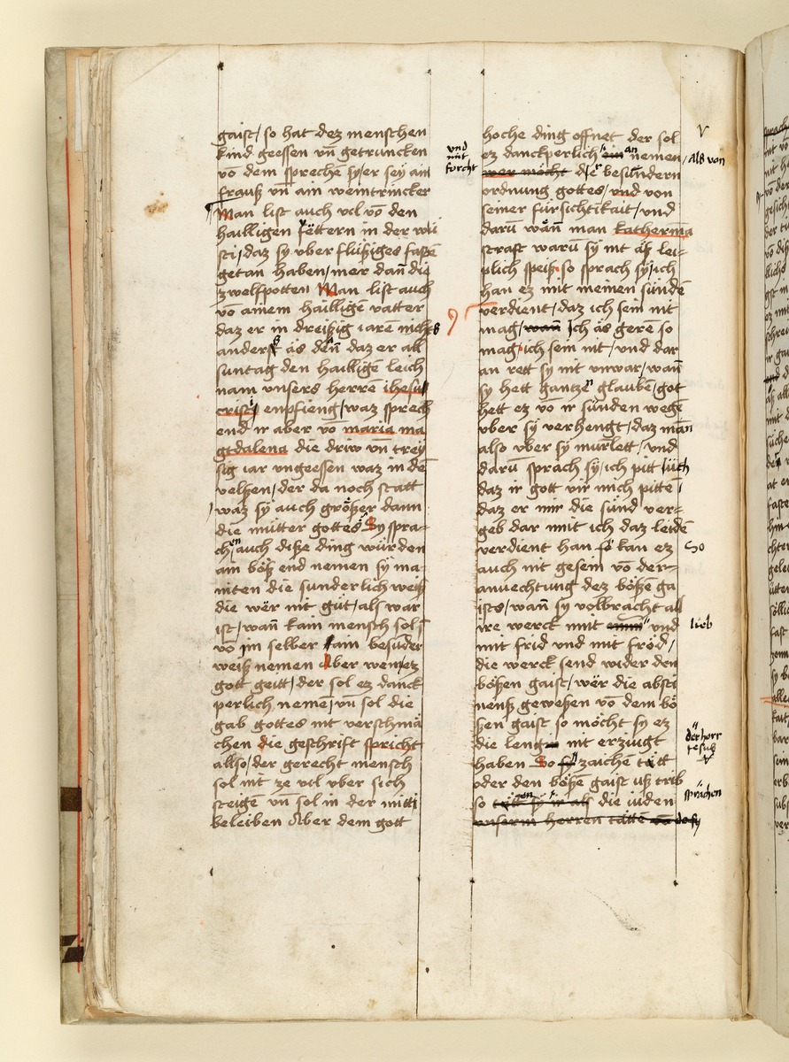 Textseite. Raimund, Das Leben der Hl. Katharina von Siena (geschrieben von der Nonne Elisabeth Warüssin)