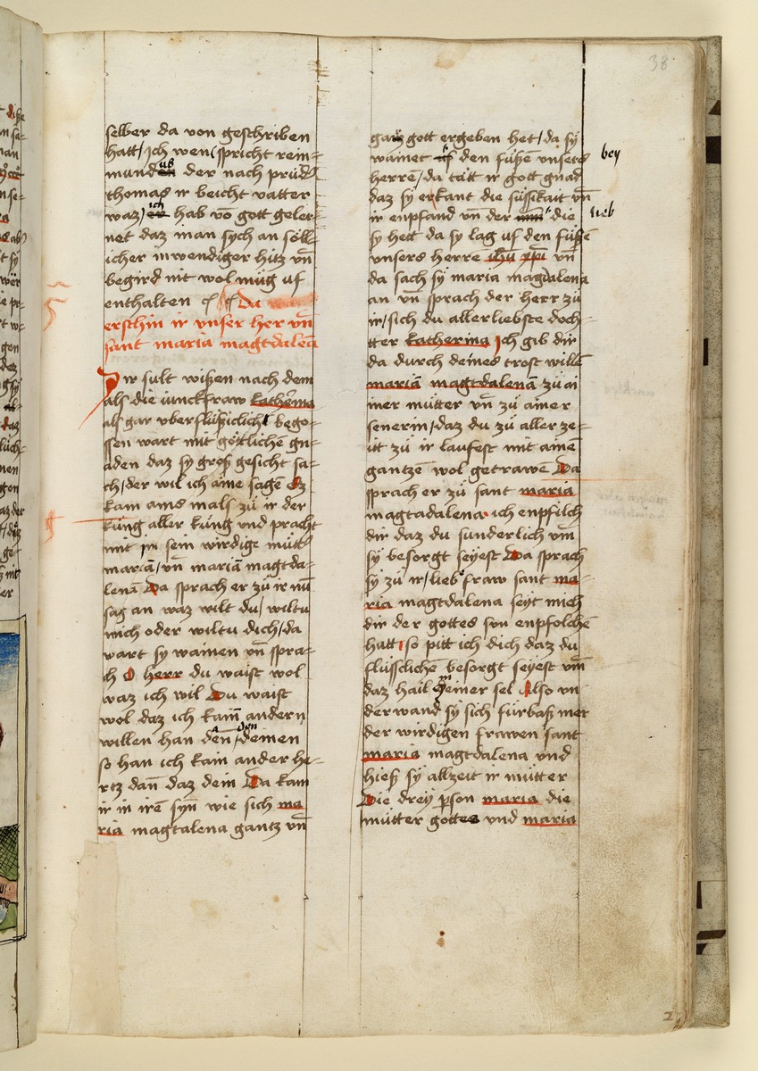 Textseite. Raimund, Das Leben der Hl. Katharina von Siena (geschrieben von der Nonne Elisabeth Warüssin)