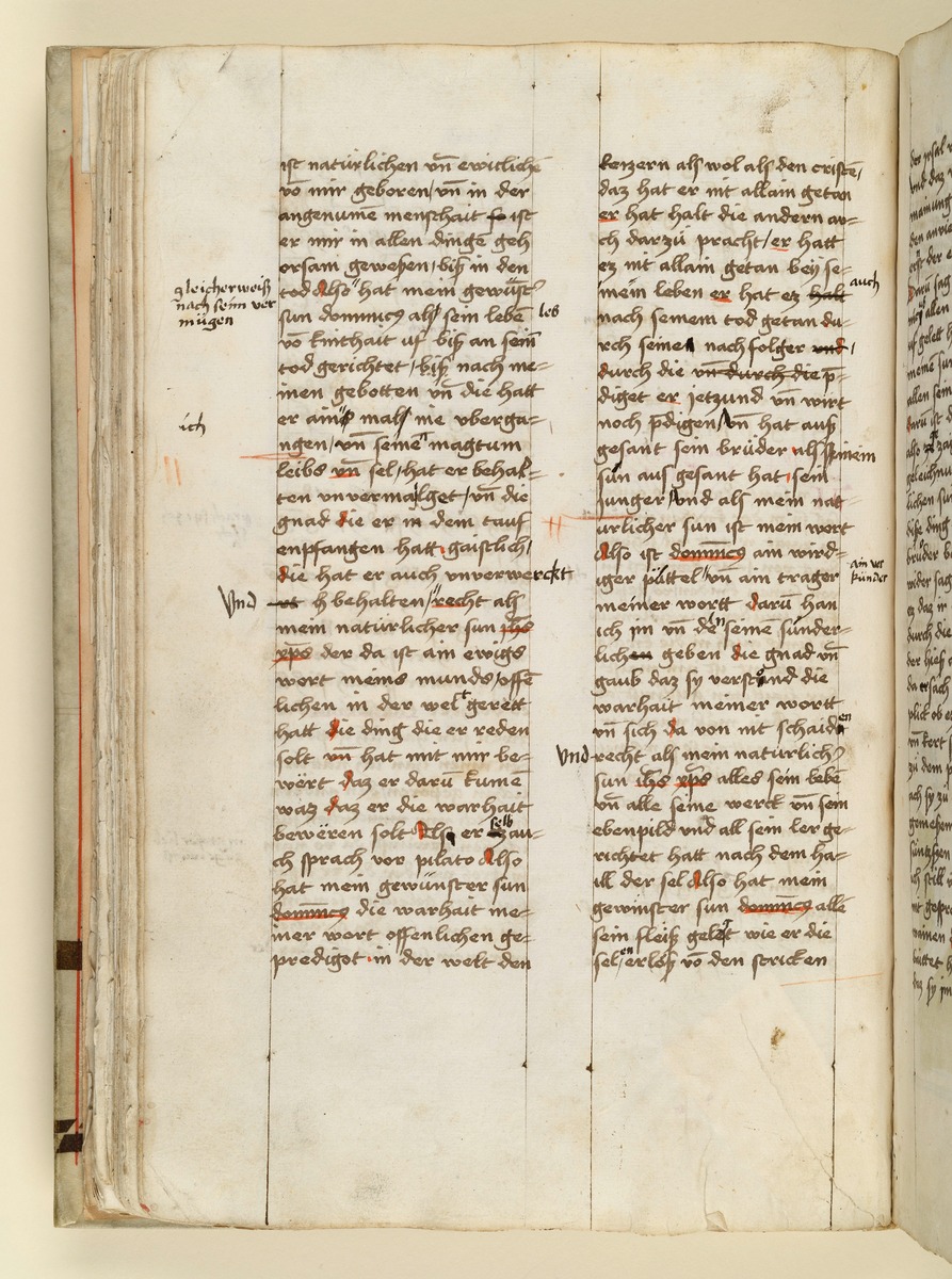 Textseite. Raimund, Das Leben der Hl. Katharina von Siena (geschrieben von der Nonne Elisabeth Warüssin)
