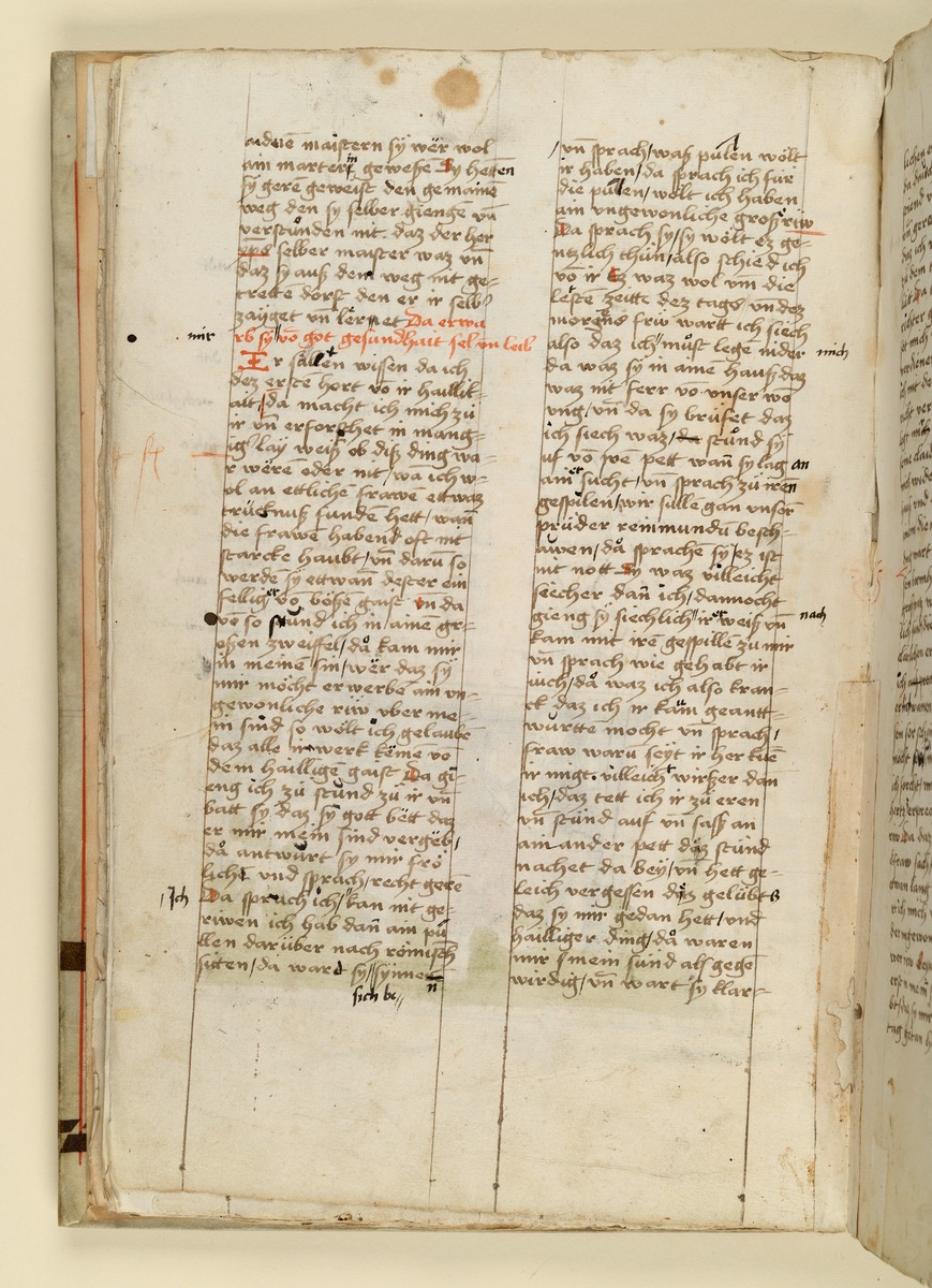 Textseite. Raimund, Das Leben der Hl. Katharina von Siena (geschrieben von der Nonne Elisabeth Warüssin)