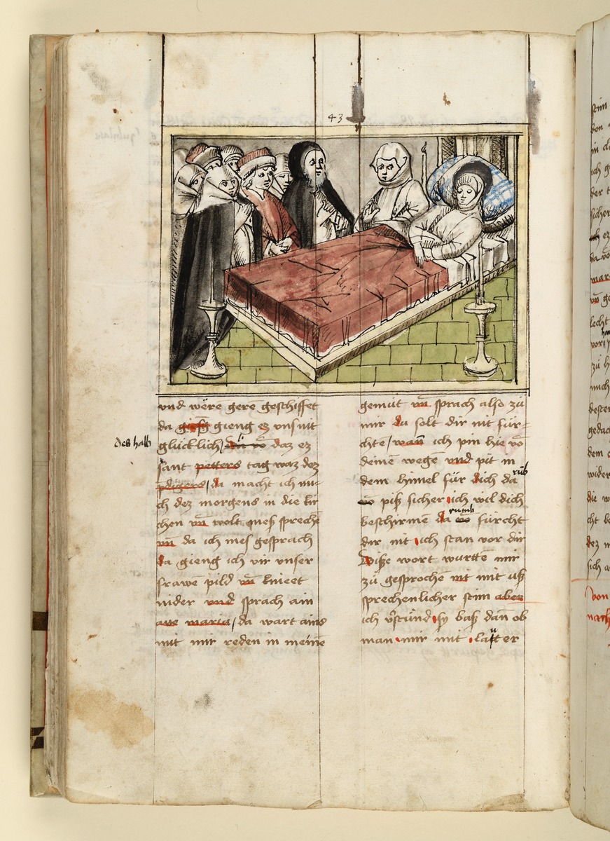 Brüder und Schwestern am Totenbett der Heiligen. Raimund, Das Leben der Hl. Katharina von Siena (geschrieben von der Nonne Elisabeth Warüssin)