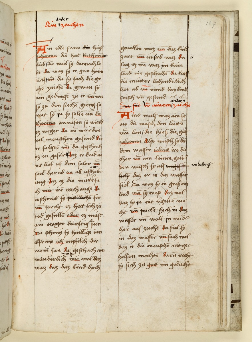 Textseite. Raimund, Das Leben der Hl. Katharina von Siena (geschrieben von der Nonne Elisabeth Warüssin)