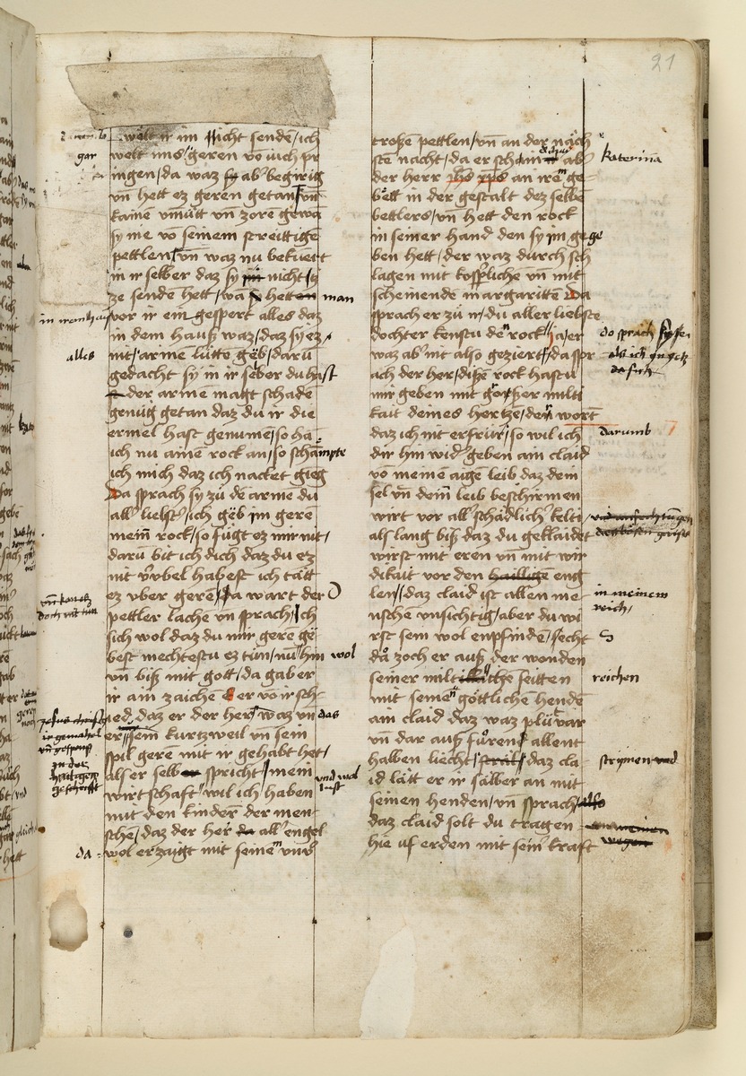 Textseite. Raimund, Das Leben der Hl. Katharina von Siena (geschrieben von der Nonne Elisabeth Warüssin)