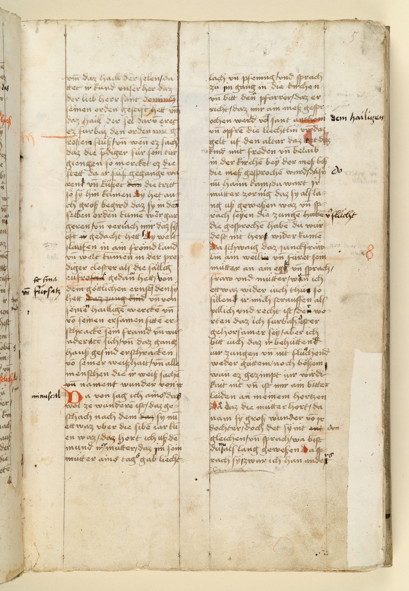 Textseite. Raimund, Das Leben der Hl. Katharina von Siena (geschrieben von der Nonne Elisabeth Warüssin)