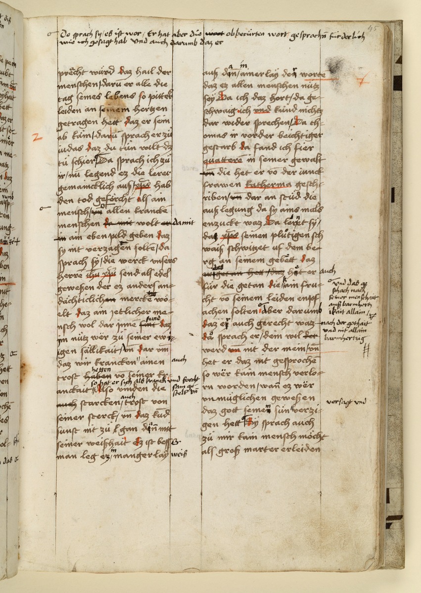 Textseite. Raimund, Das Leben der Hl. Katharina von Siena (geschrieben von der Nonne Elisabeth Warüssin)