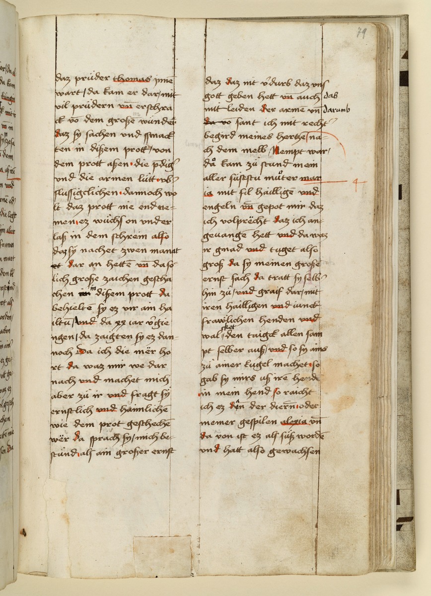 Textseite. Raimund, Das Leben der Hl. Katharina von Siena (geschrieben von der Nonne Elisabeth Warüssin)