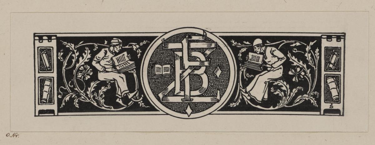 Buchleser. ZIerleiste mit Monogramm CBZ