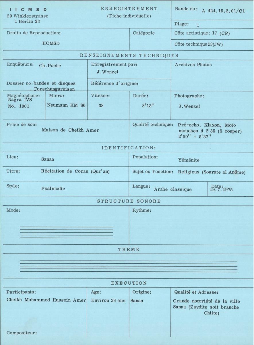 Yémen du Nord / Islam Zaydite / Cheikh Mohammed Hussein Amer-Sanaa