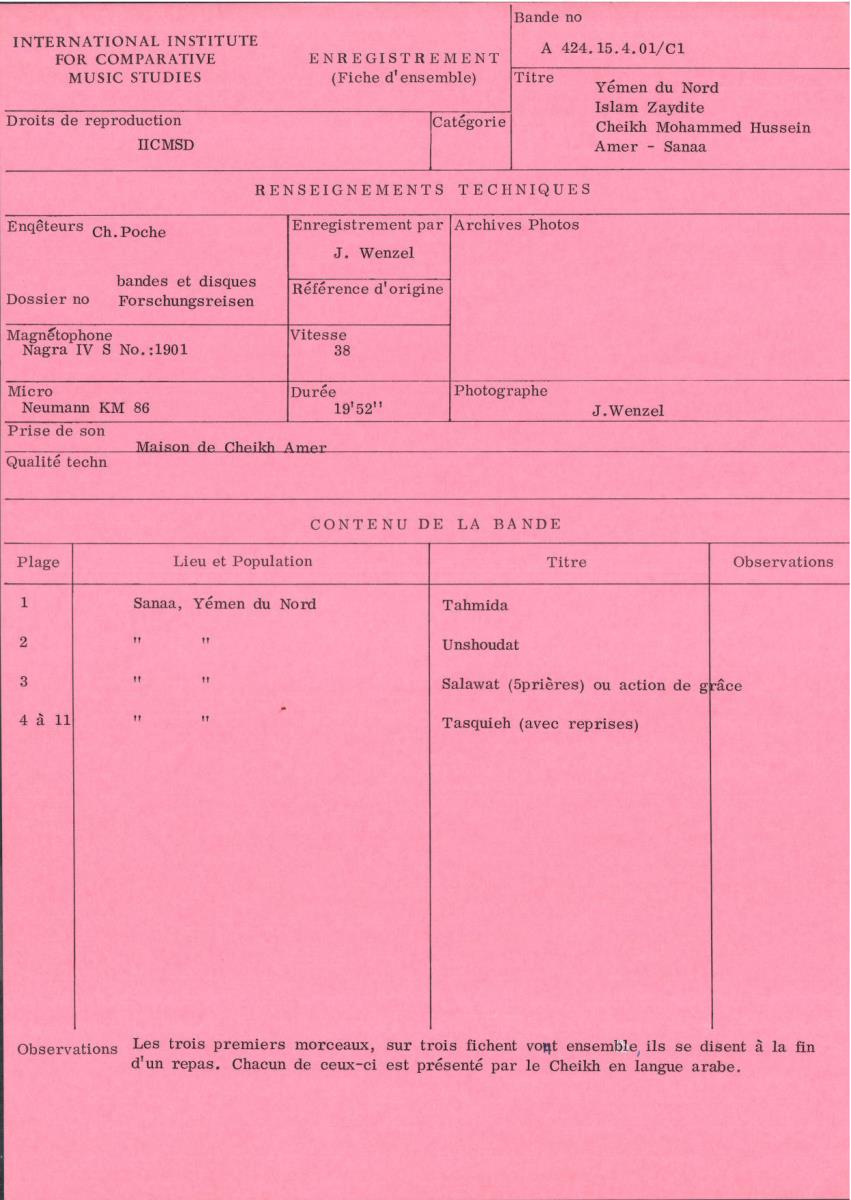 Yémen du Nord / Islam Zaydite / Cheikh Mohammed Hussein Amer -Sanaa
