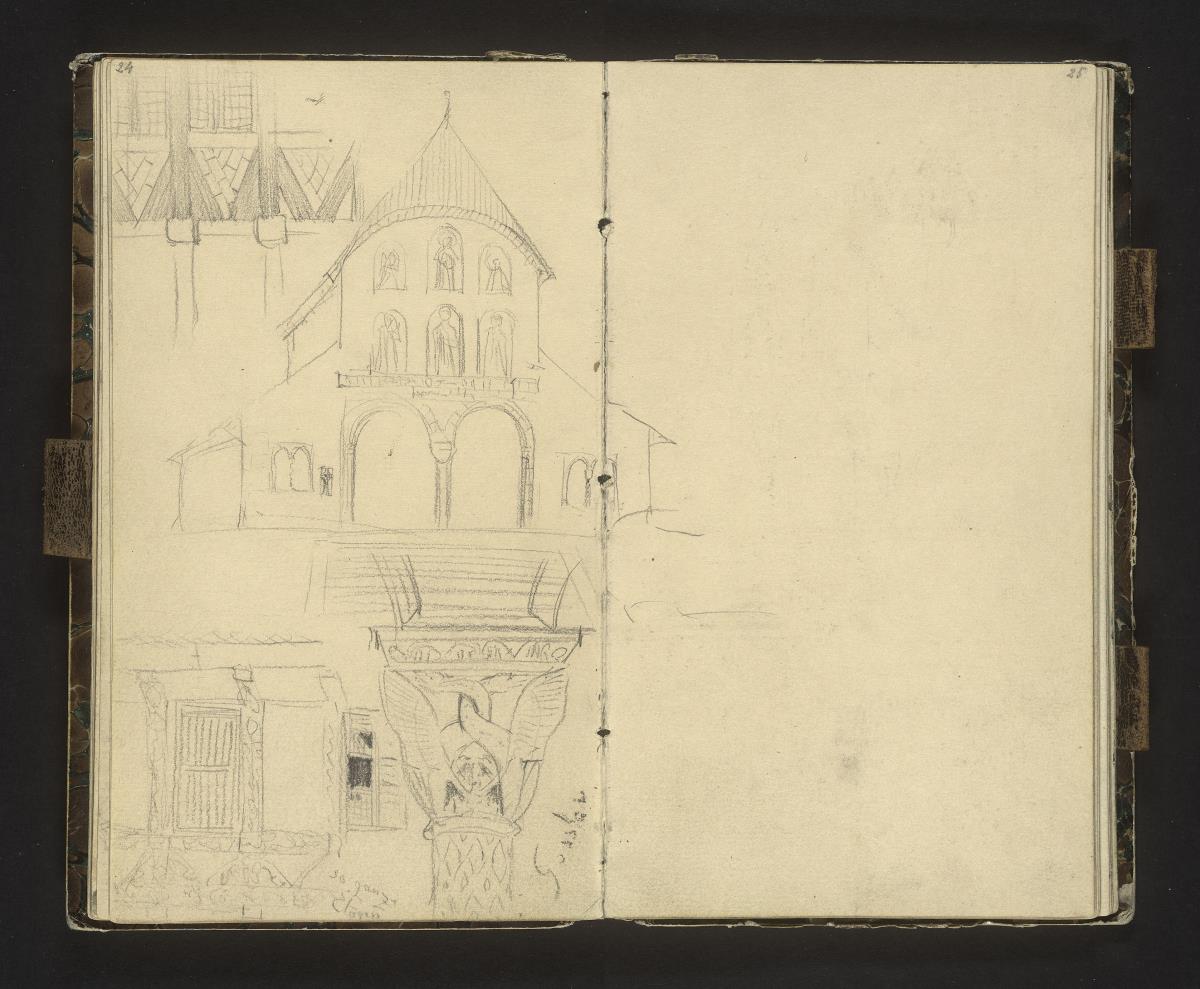 Architekturdetails aus Goslar, u.a. Brusttuch, Domvorhalle