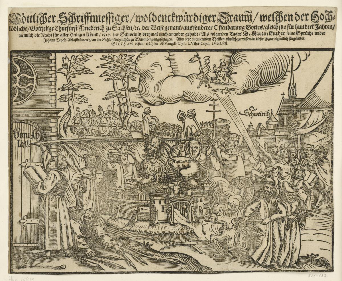 Allegorie auf Luthers Thesenanschlag