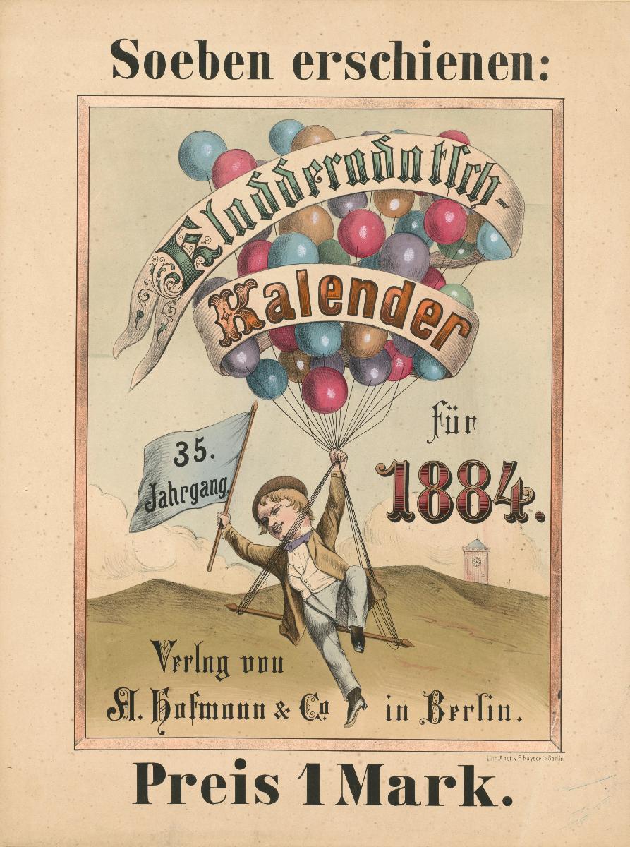 Soeben erschienen: Kladderadatsch Kalender 35. Jahrgang 1884