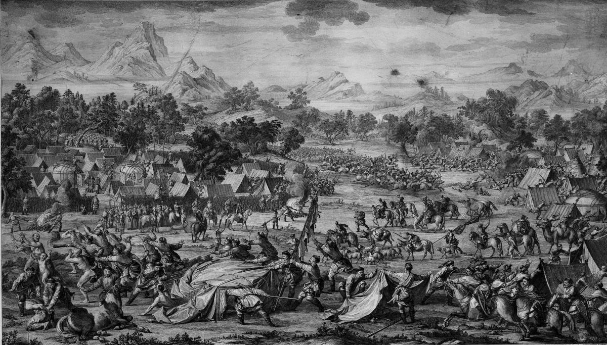 "Die Schlacht von Oroj-jalatu" (Manzhu gegen Dsungaren)