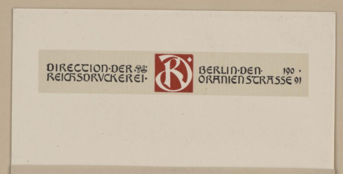 Direktion der Reichsdruckerei Berlin