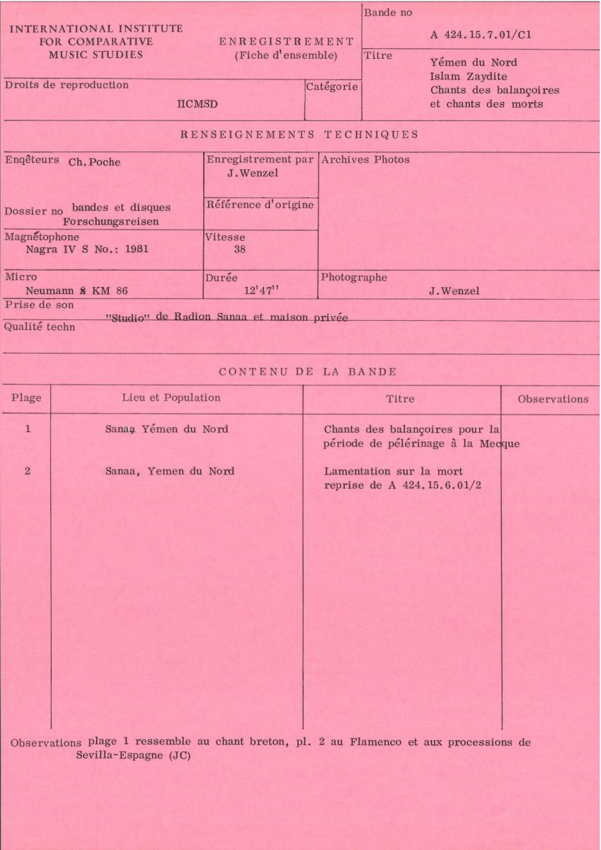 Yémen du Nord / Islam Zaydite / Chants des balancoires et chants des morts
