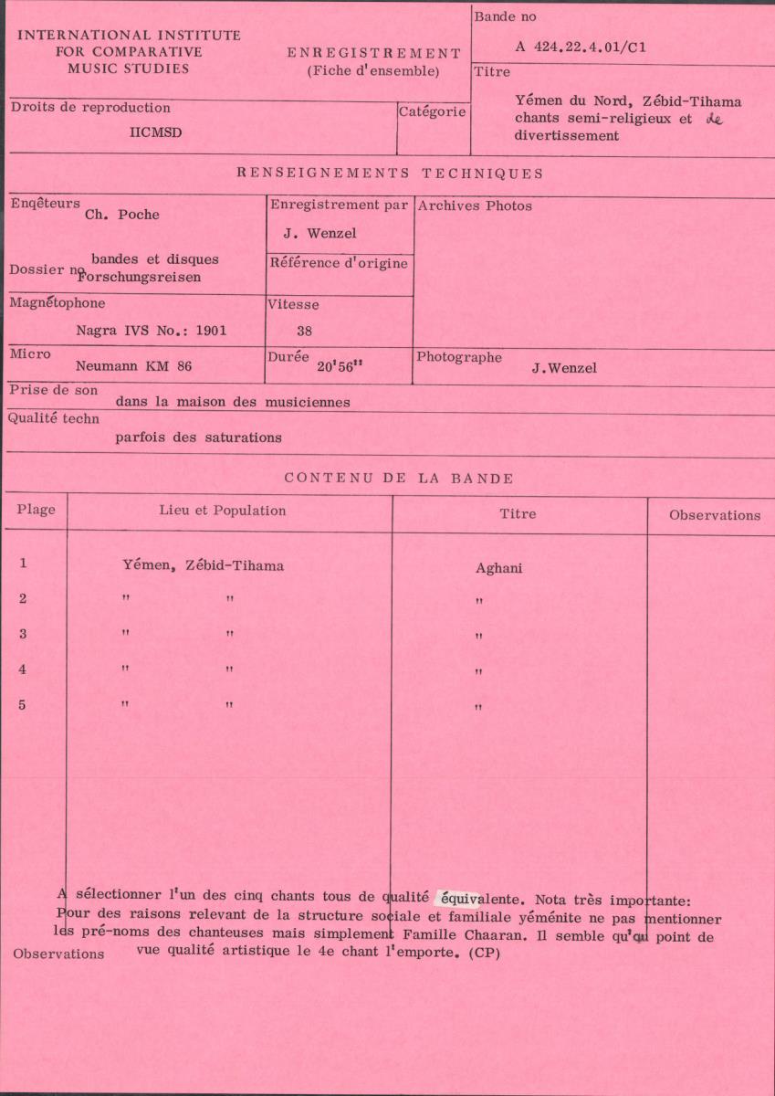 Yémen du Nord / Zébid-Tihama chants semi-religieux et de divertissement
