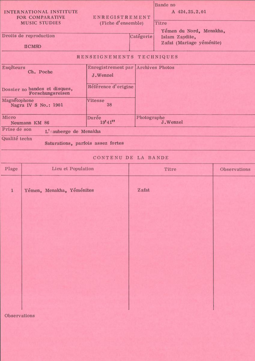 Yémen du Nord / Menakha / Islam Zaydite / Zafat (Mariage yéménite)
