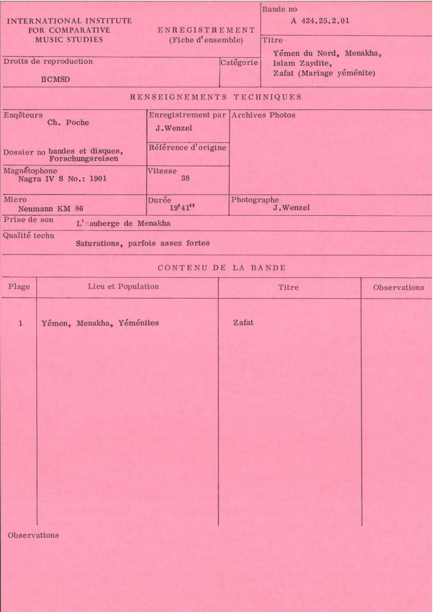 Yémen du Nord / Menakha / Islam Zaydite / Zafat (Mariage yéménite)
