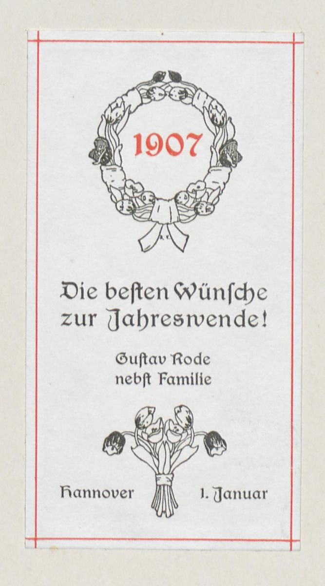 1907 Die besten Wünsche zur Jahreswende! (im Musterheft Vogeler-Zierat)