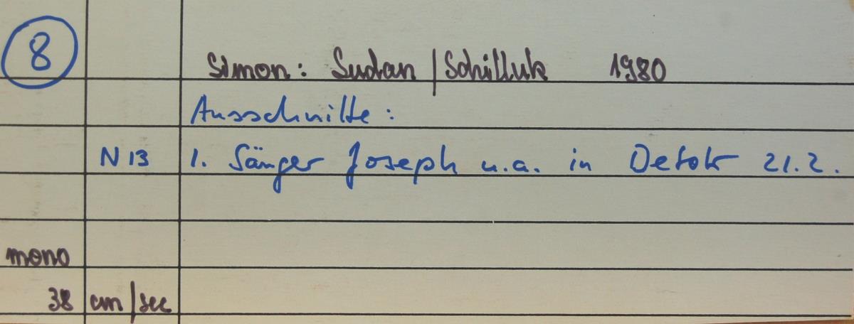 Simon Sudan/Schilluk 1980