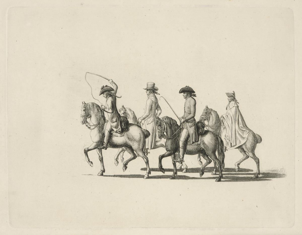 Reisegesellschaft zu Pferde (Die Reise des Künstlers nach Dresden im Juni 1789)