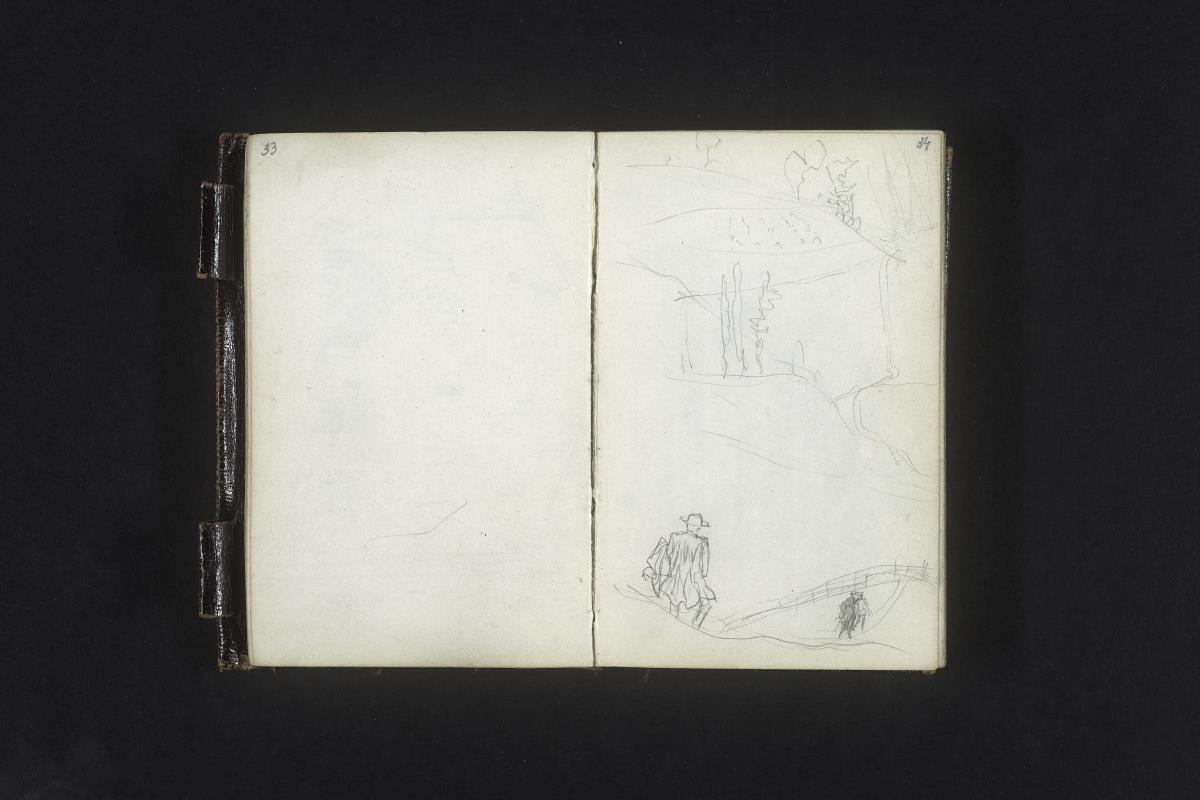 Berglandschaft mit Figuren auf dem Weg