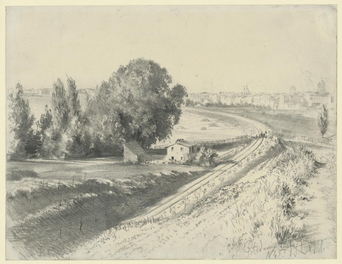 Skizze zum Bild "Die Berlin-Potsdamer Eisenbahn"