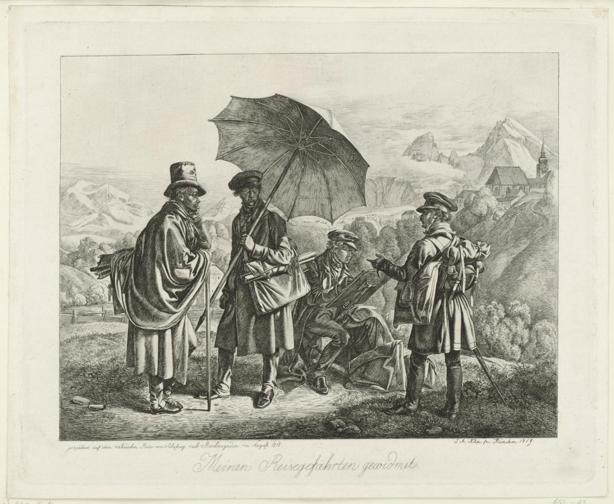 Die Künstler auf der Reise: Friedrich und Heinrich Reinhold, Johann Christoph Erhard und Ernst Welker