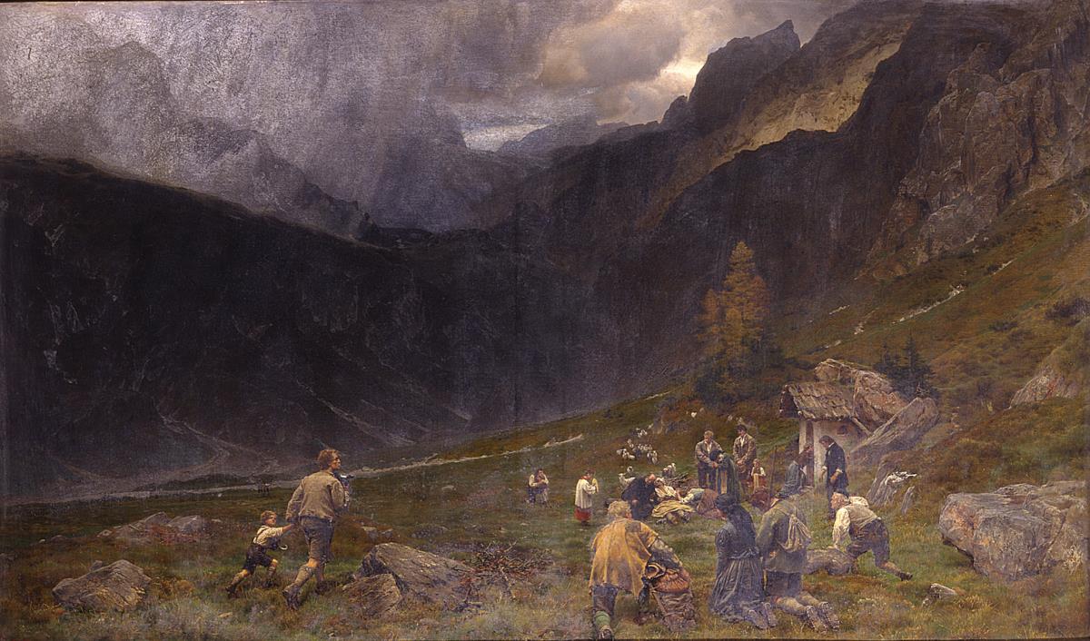 Abgestürzt. Szene aus dem Hochgebirge
